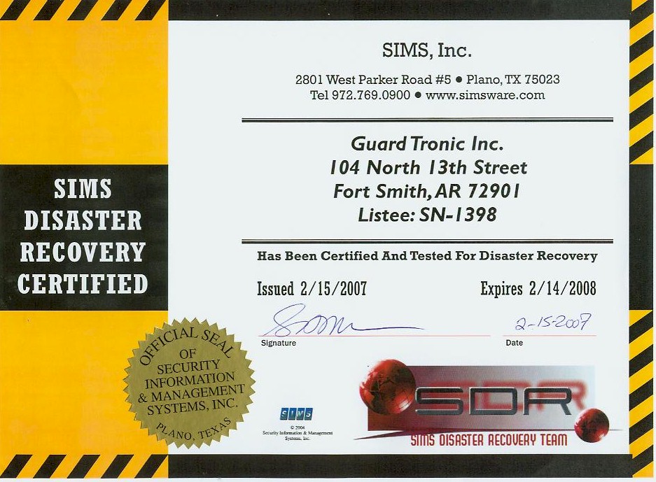 Disaster Recovery Certified